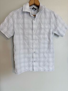 Tony Hawk Boys Short-Sleeve Button-Up Shirt - Light Gray Plaid